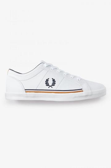 White Fred Perry Baseline Men's Shoes | PH 1116KORI